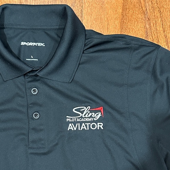 Sport-tek Black pilot school Polo Shirt - Picture 3 of 6